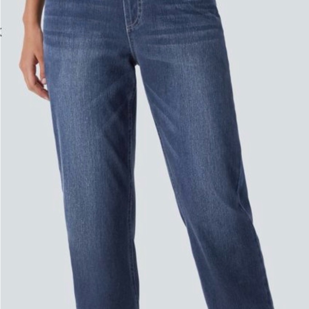 HALARA Women's Straight Leg Jeans - Dark Blue - Picture 3 of 3